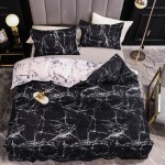 Polyester bedding set with duvet cover and pillowcase with zipper.